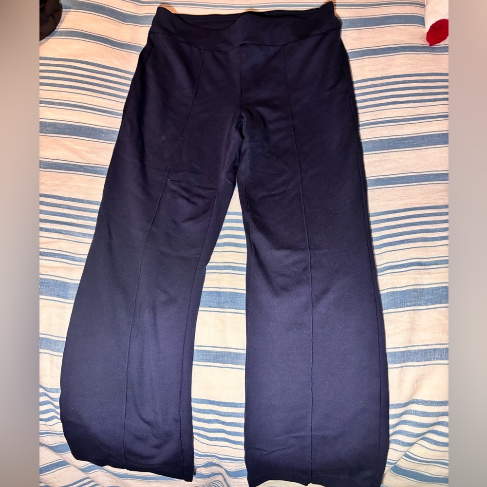 Navy Stretchy Straight Leg Pants